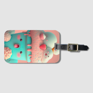 Kawaii pink cute ice cream notebook luggage tag