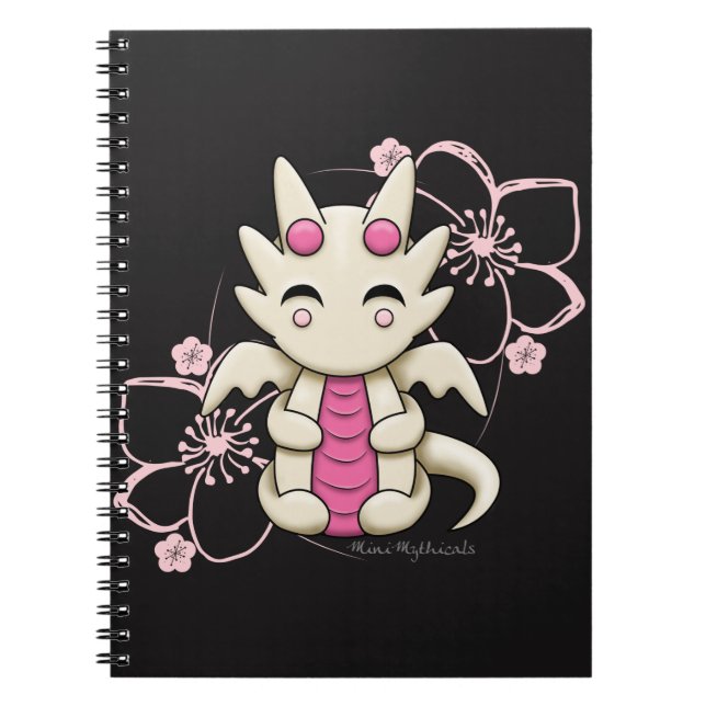 Kawaii Pink Dragon Spiral Notebook (Front)