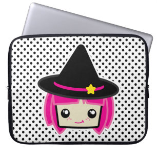 Kawaii Pink Haire Witch Laptop Sleeve