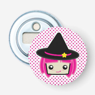 Kawaii Pink Haired Witch Bottle Opener