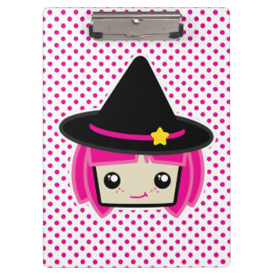 Kawaii Pink Haired Witch Clip Board
