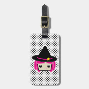 Kawaii Pink Haired Witch Travel Luggage Tags