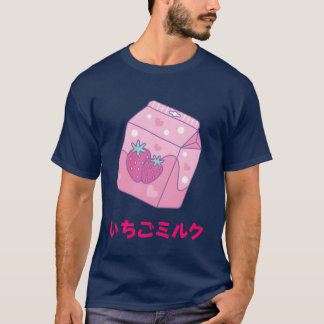 kawaii Pink Japanese Strawberry Milk boy T-Shirt