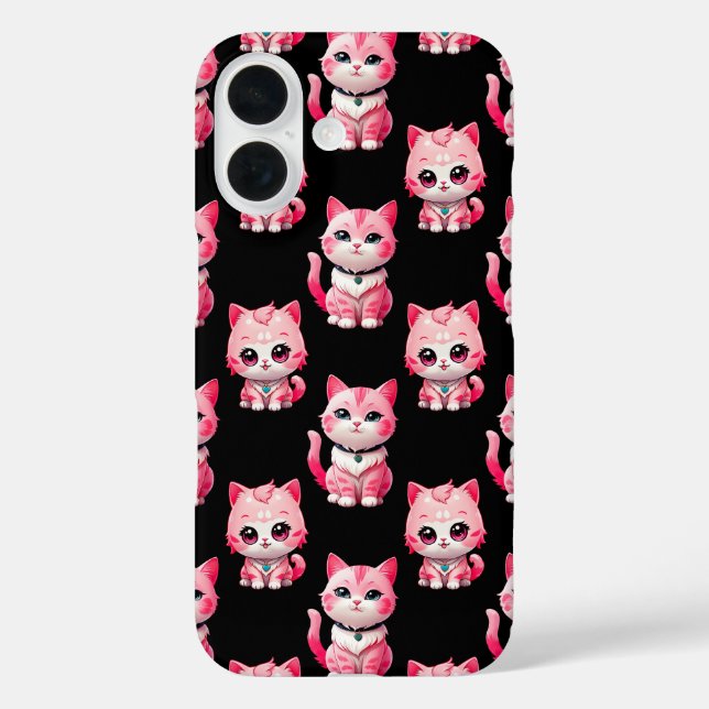 Kawaii Pink Kitty Cats Design  Case-Mate iPhone Case (Back)
