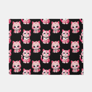 Kawaii Pink Kitty Cats Design Doormat