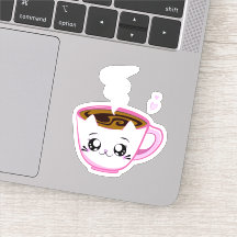 Kawaii pink kitty Cup of coffee