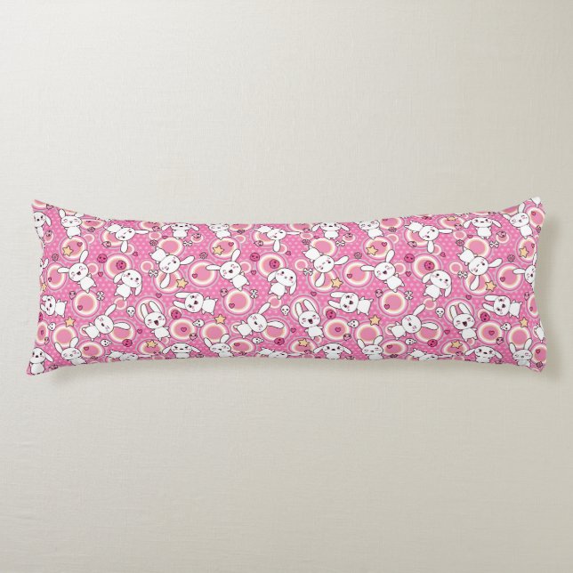 kawaii pink pattern body cushion (Front)