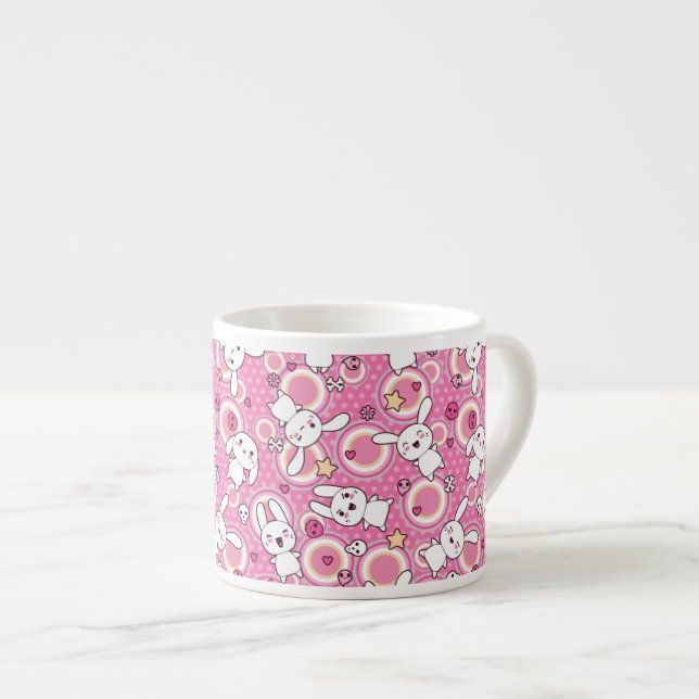 kawaii pink pattern espresso cup (Front Right)