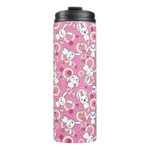 kawaii pink pattern thermal tumbler