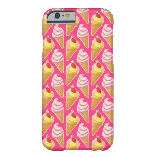 Kawaii pink pattern with strawberry ice cream  barely there iPhone 6 case