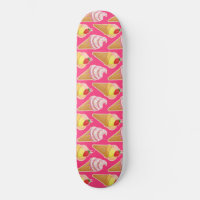 Kawaii pink pattern with strawberry ice cream
