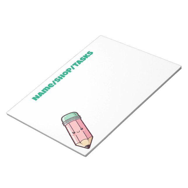Kawaii Pink Pencil Notepad (Angled)