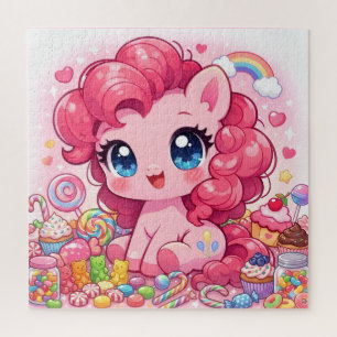 Kawaii Pink Pony Chibi Art Puzzle
