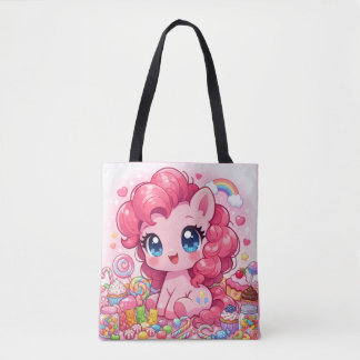 Kawaii Pink Pony Chibi Art Tote Bag