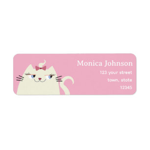 Kawaii Pink Return Address Label