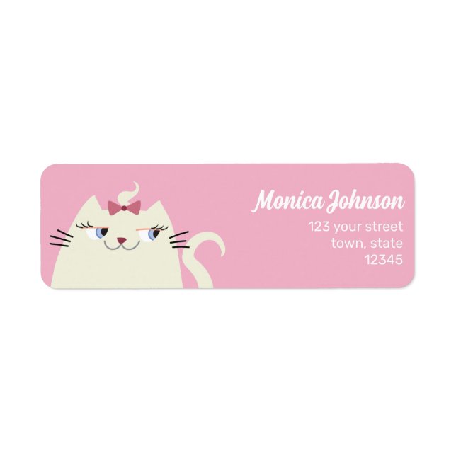 Kawaii Pink Return Address Label (Front)