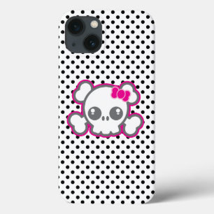 Kawaii Pink Ribbon Skull iPad Case