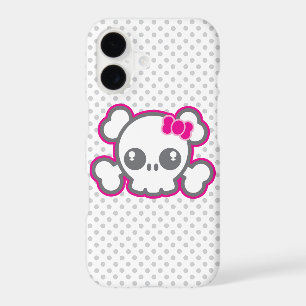Kawaii Pink Ribbon Skull iPhone Case