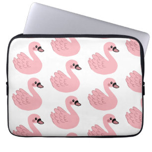 Kawaii Pink Swan – Cute Cartoon Animal Design Laptop Sleeve