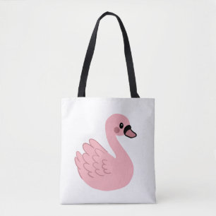 Kawaii Pink Swan – Cute Cartoon Animal Design Tote Bag