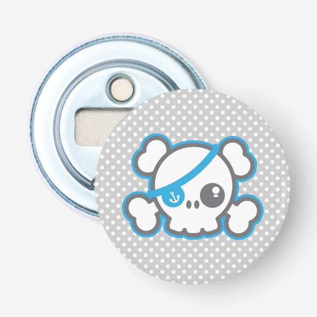 Kawaii Pirate Skull Bottle Opener (Front)