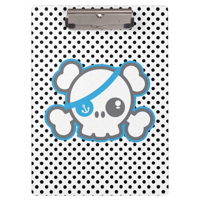 Kawaii Pirate Skull Clip Board (Front)