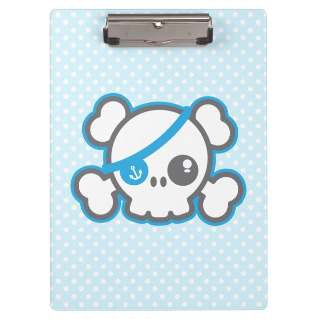 Kawaii Pirate Skull Clip Board (Front)