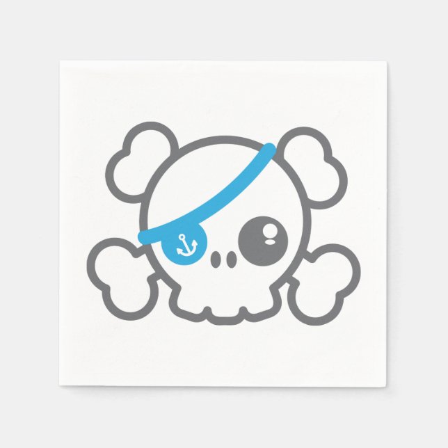 Kawaii Pirate Skull Napkins (Front)