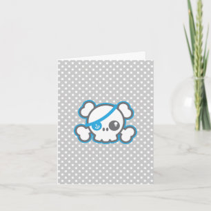 Kawaii Pirate Skull Note Card