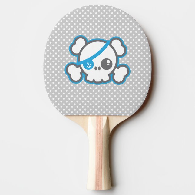 Kawaii Pirate Skull Ping Pong Paddle (Back)