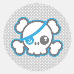 Kawaii Pirate Skull Stickers