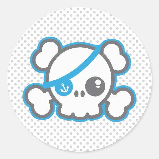 Kawaii Pirate Skull Stickers (Front)