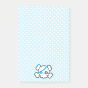 Kawaii Pirate Skull Sticky Note Cards