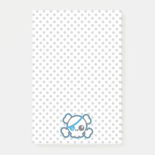 Kawaii Pirate Skull Sticky Note Cards