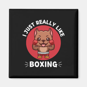 Kawaii Pitbull I Just Really Like Boxing Kawaii Ae Magnet