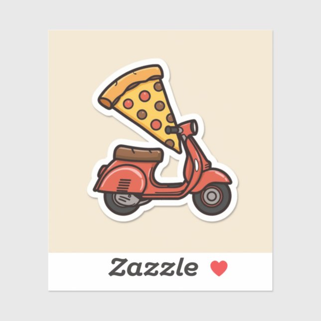 Kawaii Pizza Delivery Scooter Sticker (Sheet)