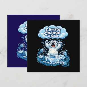 Kawaii Polar Bear Climate Change Is Real Holiday Card