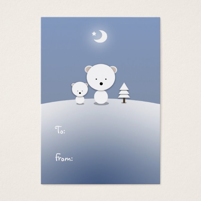 Kawaii Polar Bear Holiday Gift Tags (Front)