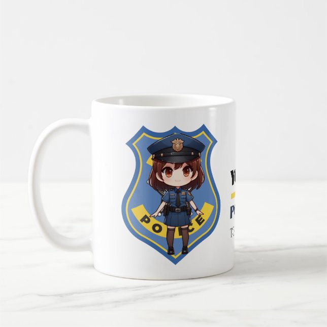 Kawaii Police Officer Girl - Coffee Mug (Left)