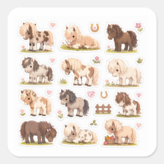 kawaii pony stickers sheet