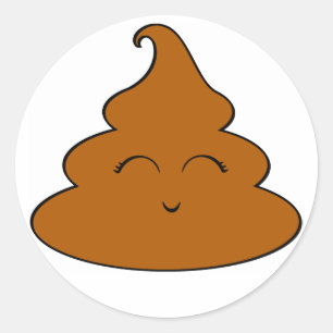 Kawaii Poo Poo Classic Round Sticker