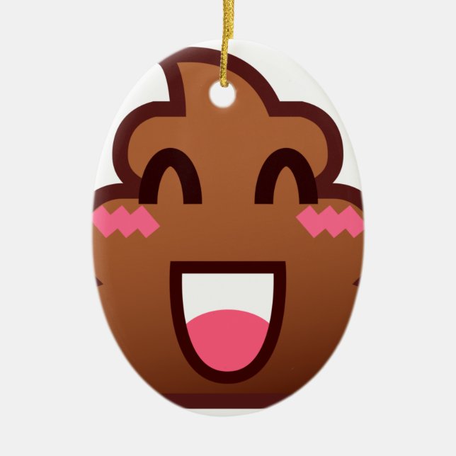 kawaii poop emojis ceramic tree decoration (Front)