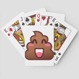 kawaii poop emojis playing cards