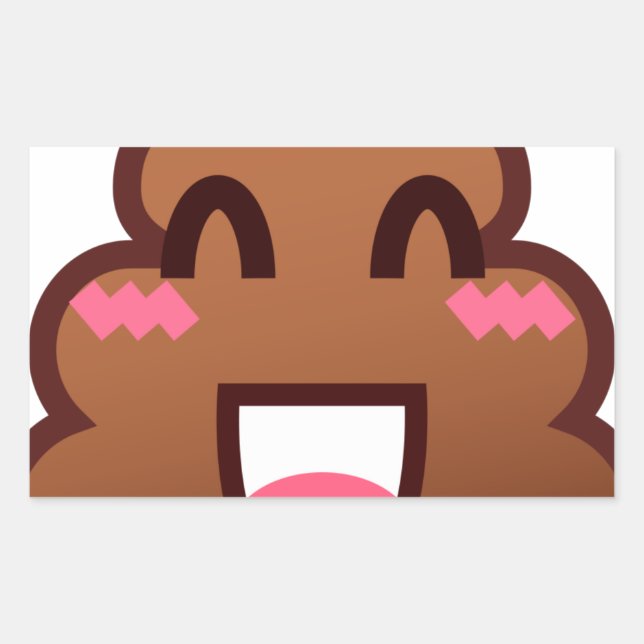 kawaii poop emojis rectangular sticker (Front)