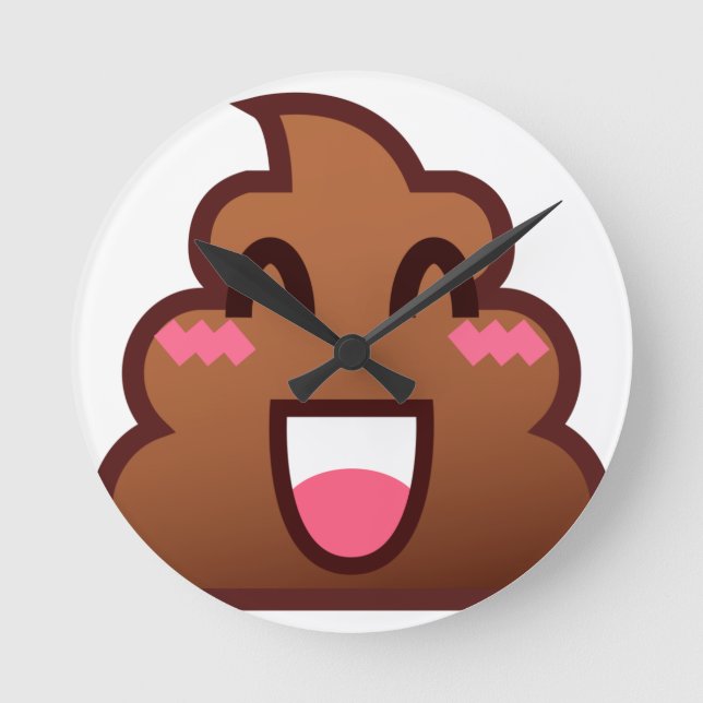 kawaii poop emojis round clock (Front)