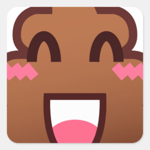 kawaii poop emojis square sticker