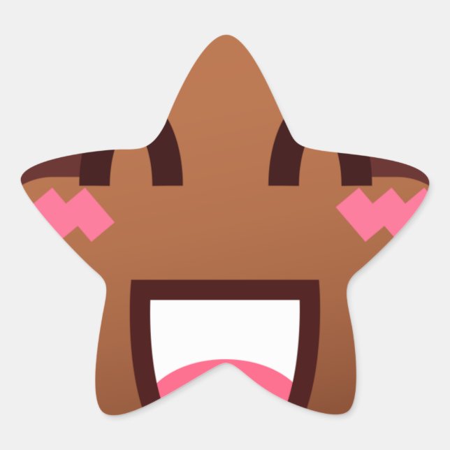 kawaii poop emojis star sticker (Front)