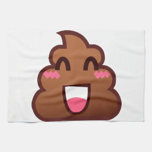 kawaii poop emojis tea towel