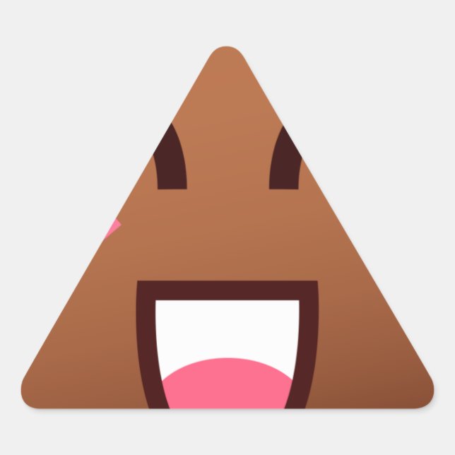 kawaii poop emojis triangle sticker (Front)
