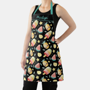 Kawaii Popsicle Watermelon Pineapple Design Apron